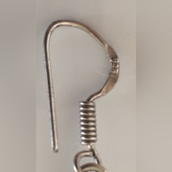 Sterling Silver & blue gemstone drop earrings - handmade - Picture 4 of 7